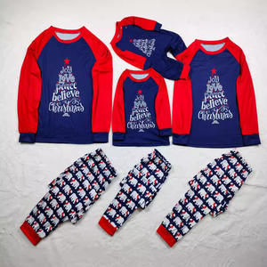 <span class=keywords><strong>Pijamas</strong></span> de dos piezas azul americano europeo para padres e hijos Navidad Halloween impreso ropa de casa cintura elástica para <span class=keywords><strong>Amazon</strong></span> - Product Image 4