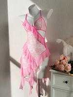 Jupe longue en dentelle pour femmes, chemise de nuit sexy design pliable pour femmes, lingerie sexy en stock