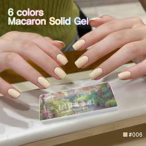<span class=keywords><strong>MORDA</strong></span> Serie Macaron di Mezza Estate, Gel UV Solido Francese a Lunga Durata Non Tossico, Nuovo 2025, Sei Colori Lotus Bamboo per Nail Art, MSDS - Product Image 5