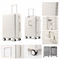 Valise rigide ABS+PC avec poignée en tissu, porte-gobelet, port USB, serrure TSA, roulettes pivotantes, unisexe, voyage, OEM, ODM, logo personnalisé