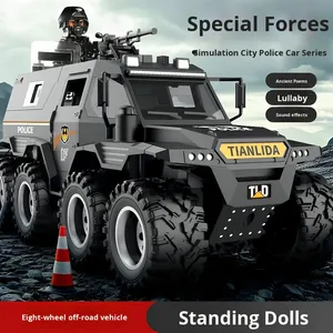 Kid của âm thanh quán tính và ánh sáng off road xe Tám bánh bọc thép đặc biệt xe cảnh sát Giáo dục và giáo dục sớm Quà Tặng - Product Image 5