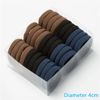 Bandes élastiques pour cheveux, en Nylon, sans couture, couleur bonbon, vente en gros, pour filles, diamètre 4cm 5cm, 30 pièces