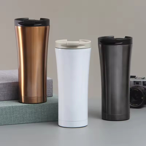 Stainless Steel Tumbler Vacuum <b>Insulated</b> Double <b>Wall</b> Travel Mug With Lid Minimalist Design Copper Black White Colors - Product Image 4