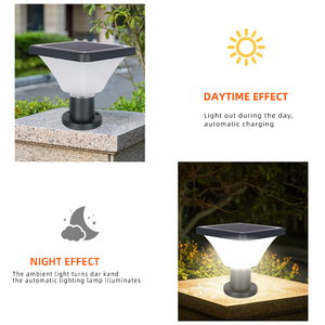 Lámpara Solar de Columna para Exteriores, Venta al Por Mayor del Fabricante, Lámpara Solar de Pilar con Cuerpo de Aluminio para Parque, Patio, Camino, Puerta y Valla - Product Image 1