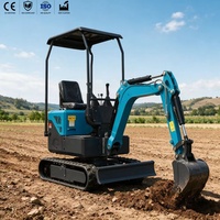 Mini-excavatrice homologuée CE, petite excavatrice, moteur diesel puissant, pompe, machine compacte sur chenilles pour travaux agricoles, jardinage et routes.