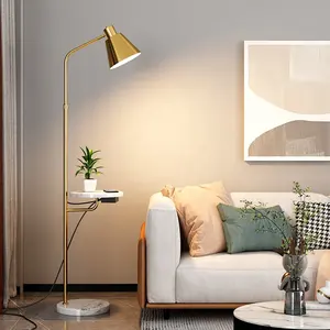 technology golden supplier floor lamp art deco modern luxury standing floor lamp with shelves