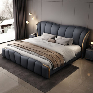Letto Moderno <span class=keywords><strong>e</strong></span> Alla Moda in Pelle di Lusso, Design Minimalista con Struttura in Legno di Pino <span class=keywords><strong>e</strong></span> Vano Contenitore - Product Image 3