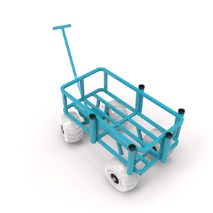 Carrello da Pesca Pieghevole in Alluminio con Quattro Ruote Gonfiabili, Capacità di Carico 120kg, Portatile, Personalizzabile OEM, per Spiaggia - Product Image 2