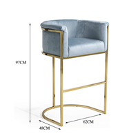 Chaise de Comptoir de Bar Meubles En Gros Moderne Velours Haute Tabouret De Comptoir Doré Tabouret de Base Offre Spéciale Produits