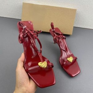 Sandales tendance d'été pour femme, mules ouvertes, nouveaux styles, talons rouges pour femme - Product Image 2