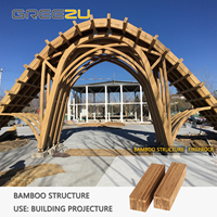 Exterior Structural Bamboo Wooden Support Beams Cross Laminated Timber House Structural Bamboo Wood Frames