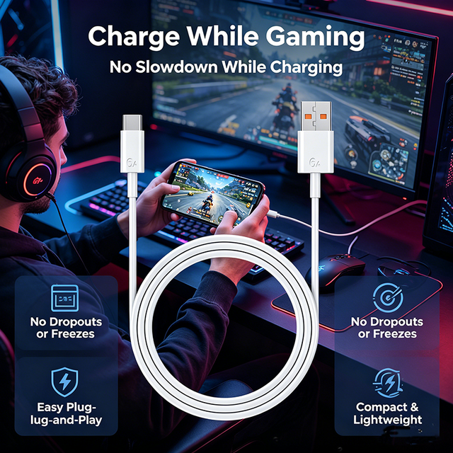 6A USB to Type C Fast Charging Cable 120W 67W Super Charge 480Mbps Data Sync