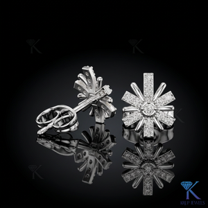 Lab Grown Diamond Starburst <b>Stud</b> Earrings Multi Stone Cluster 14K 18K Solid Gold Women's Jewelry Wedding Party Bridal - Product Image 3
