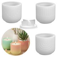 Moule en silicone pour pot à bougie en forme de U, moule en plâtre, moule pour boîte de rangement en ciment, moules pour contenants en béton pour la fabrication de bougies