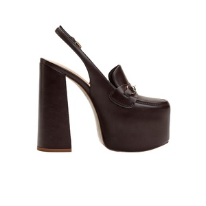 <span class=keywords><strong>Mocassini</strong></span> con Plateau Personalizzabili da <span class=keywords><strong>Donna</strong></span>, Tacchi a Blocco Spessi, Décolleté Slingback con Dettaglio Horsebit 13.5cm, Tendenza Moda Estate Autunno - Product Image 4