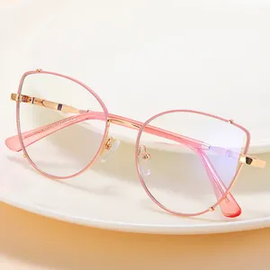 DOISYER Luxus Anti Blaulicht Brille Metall Brille Cat Eye Blaulicht Blockierende Brille Frauen Männer Brille Großhandel