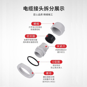 Plastic <b>Cable</b> Gland PG16 IP68 <b>Waterproof</b> Connector For Hose Connection - Product Image 3