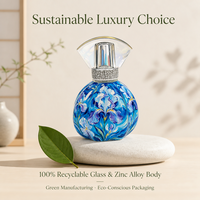Flacon pulvérisateur de parfum en verre mat, personnalisé, imprimé en couleur, de qualité supérieure, vide