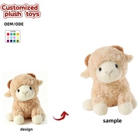 Peluche d'agneau marron clair personnalisée OEM/ODM - Jouet en peluche mouton moelleux personnalisé pour enfants et décoration de chambre d'enfant