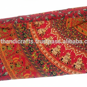 Drap de lit en tissu 100% coton avec imprimés, tapisserie indienne hippie, draps plats multicolores - Product Image 1