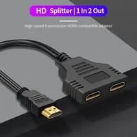 Adaptador de Cable de Salida 1 en 2 Divisor de Cable Compatible con Hdmi 1080P 2 Divisor Y de Puerto Dual para Lcd Tv Box Ps3 Divisor Compatible con Hdmi