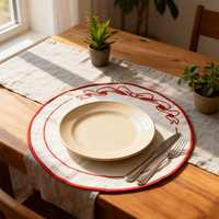 Sets de table carrés brodés atmosphère de Noël de luxe personnalisés ensemble de serviettes écologiques réutilisables isolées à l'huile