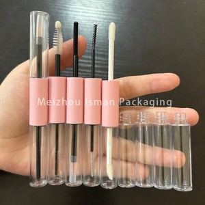 ISMAN Luxe 5ml + 5ml Tube de brillant à lèvres double embout rond rose blanc noir violet or rose Flacon d'eye-liner Vente en gros Marque privée - Product Image 5