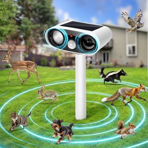 Répulsif à ultrasons solaire <span class=keywords><strong>pour</strong></span> animaux, dissuasif <span class=keywords><strong>pour</strong></span> <span class=keywords><strong>chats</strong></span> d'extérieur, dispositif imperméable <span class=keywords><strong>pour</strong></span> effrayer <span class=keywords><strong>les</strong></span> oiseaux avec lumière clignotante - Product Image 1