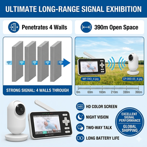 กล้องวงจรปิดอัจฉริยะ KT436W Tuya Smart WiFi สำหรับเด็ก หน้าจอ IPS 4 นิ้ว พร้อมระบบตรวจจับการเคลื่อนไหวและการร้องไห้ด้วย AI และช่องใส่การ์ด TF/SD สำหรับบันทึกภาพ - Product Image 3