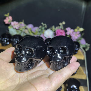 Hot Selling Bulk Quartz Schedels Natuurlijke Kristallen Ambachten Hand Gesneden Spookhoofd Genezing Zwarte Obsidiaan Schedels Voor Decoratie - Product Image 4