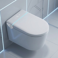 Toilette intelligente électronique en gros certifiée CE, WC mural de luxe moderne avec bidet intelligent pour la distribution