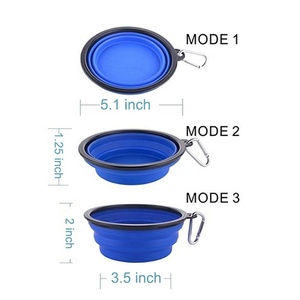 Bol portable en silicone pour chien, vente en gros, bols et distributeurs d'aliments pliables en silicone pour animaux de compagnie, bols, tasses et seaux de voyage, support toutes saisons - Product Image 3