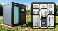 Cabine de toilettes préfabriquée double portable Suihe, structure en acier durable, mousse ignifuge écologique, sanitaires temporaires