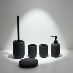 Juego de Accesorios de Baño Hengfei de 6 Piezas Plateado, Dispensador de Loción, Vaso, Jabonera - Cerámica, Porcelana, Dolomita - Product Image 4