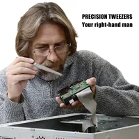 Pince à épiler professionnelle de 16cm en acier inoxydable de haute précision pour bijoux, sablage, bricolage, bijoux en diamant et pierres précieuses, boucle fendue de bijoutier