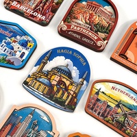 2025 Deutschland European City Souvenirs Holz Kühlschrank magnete für Kühlschrank Benutzer definiertes Logo Holz Epoxy MDF 3D Kühlschrank Magnet Holz