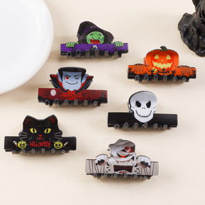 KUACHI nuevo diseño Halloween pinzas para <span class=keywords><strong>el</strong></span> pelo murciélago <span class=keywords><strong>vampiro</strong></span> patrón Horror pinzas para <span class=keywords><strong>el</strong></span> pelo mujeres dibujos animados venta al por mayor pinza para <span class=keywords><strong>el</strong></span> pelo - Product Image 5