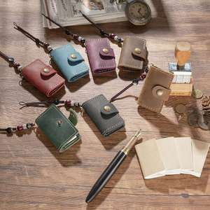 Minimalist Genuine Leather Handmade Mini <b>Diary</b> Travel Journal Notebook Pocket Keychain for Party Favors - Product Image 5