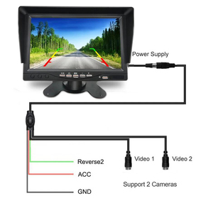Xe 7 inch Màn hình hiển thị 12V-24V 7 inch TFT LCD màu HD màn hình cho Auto CCTV đảo ngược Xem phía sau sao lưu máy ảnh đứng hoặc vỏ - Product Image 2