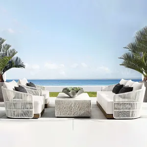 Minimalist Design Private Garden Furniture Hotel Patio Outdoor Sofa PE Rattan Garden Sofa Set Outdoor Furniture