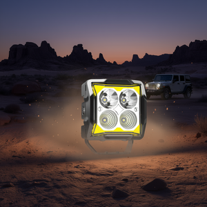 PL2410G2BW Lampe de travail LED 4 pouces 50W avec télécommande, éclairage tout-terrain 6000Lm 5000K lumière du jour IP65 Corps en aluminium - Product Image 2