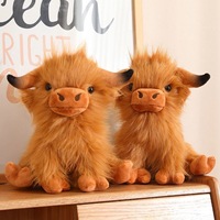 Peluche de haute qualité en forme de bétail des Highlands écossais, simulation de yak à poils longs, animaux en peluche OX avec logo personnalisé, faible MOQ