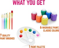 Ensemble de peinture pour enfants Peinture lavable pour enfants Ensemble de peinture sur toile 6 couleurs Peinture pour tout-petits non toxique Ensemble d'art pour enfants