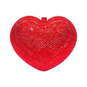 Heart Shape Crystal Evening Bag for Women Glitter Mini Rhinestones <b>Clutch</b> Purse <b>Wedding</b> Party Shoulder Bag - Product Image 3