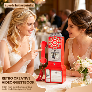Teléfono Fijo para Bodas, Videolibro de Visitas con Audio y Voz, Grabadora de Voz, Cabina Telefónica para Bodas, Fiestas y Cumpleaños - Product Image 6