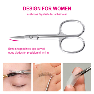 Tijeras profesionales personalizadas para cutículas curvas de acero inoxidable para Barba y cejas para el cuidado personal del vello facial y las cejas - Product Image 3