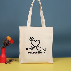 Nurse Life Women's Handbags Stethoscope Letters Canvas <b>Tote</b> <b>Bags</b> Fashion Shopping <b>Bag</b> Medicine Nurse Shoulder <b>Bags</b> - Product Image 1