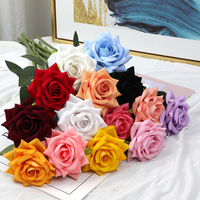 Gelbe Samt rose Künstliche Blume Wand dekoration Rote Rosen für Weihnachts haus & Hochzeits feier