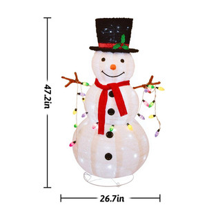 Lumière de décoration extérieure de Noël LED <span class=keywords><strong>Gonflable</strong></span> pliable jardin IP étanche Figurines de fête d'intérieur Bonhomme de neige 3D - Product Image 4