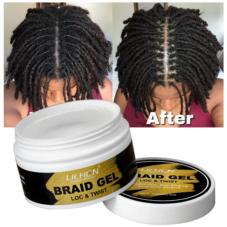 custom logo natural strong dread loc gel water based private label braid gel extra hold
